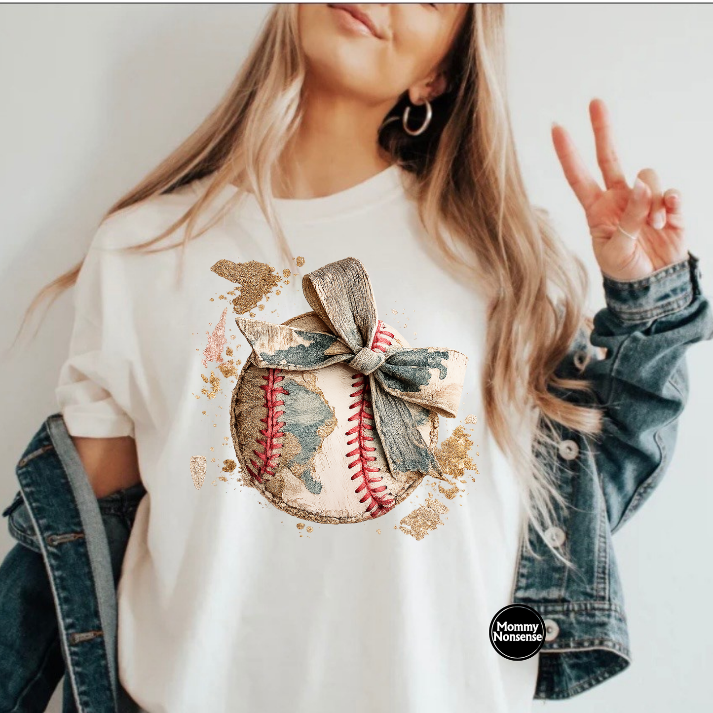 Baseball with faux glitter splatter- DTF TRANSFER (L569) DTF Transfer