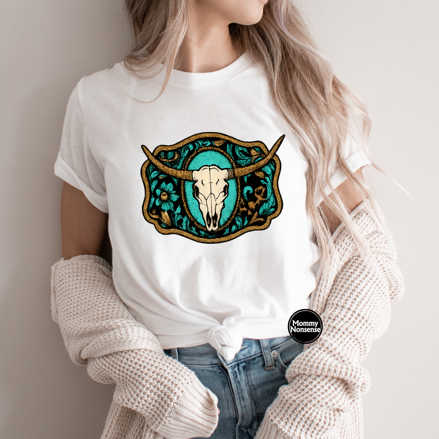 Western Skull Buckle - DTF TRANSFER (L162) DTF Transfer