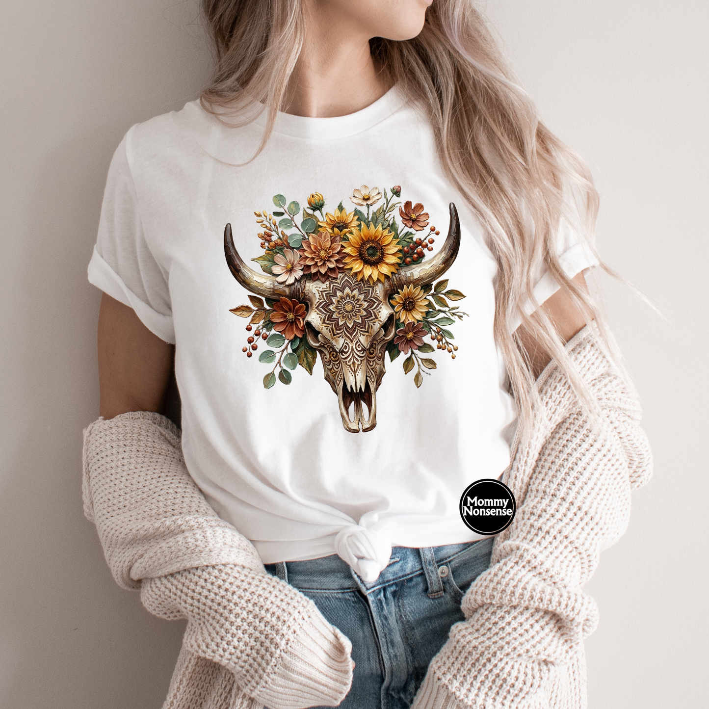 Western Boho Skull - DTF TRANSFER (L872) DTF Transfer