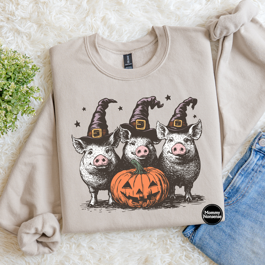3 Witch Piggies -DTF TRANSFER (K6) DTF Transfer