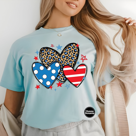 4th of July Hearts - DTF TRANSFER (V5)