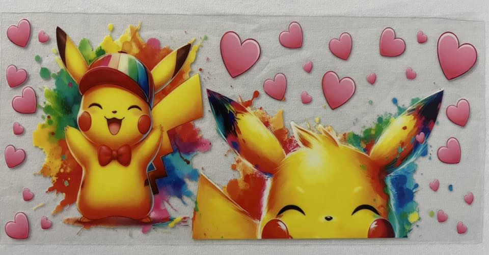Yellow cartoon with hearts