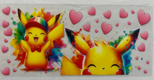 Yellow cartoon with hearts