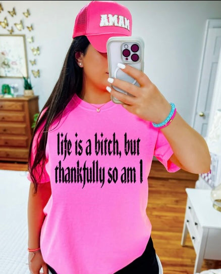 Life Is A Bitch, But Thankfully So Am I - screen print transfer (I1) HOT PEEL