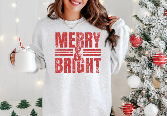 Merry & Bright - screen print transfer (I2) HOT PEEL
