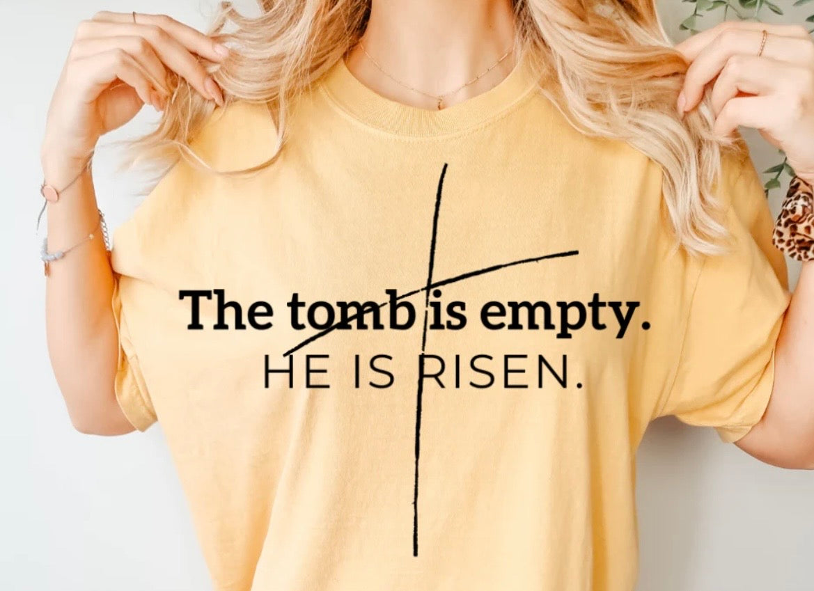 The Tomb Is Empty- screen print transfer (Q5) HOT PEEL