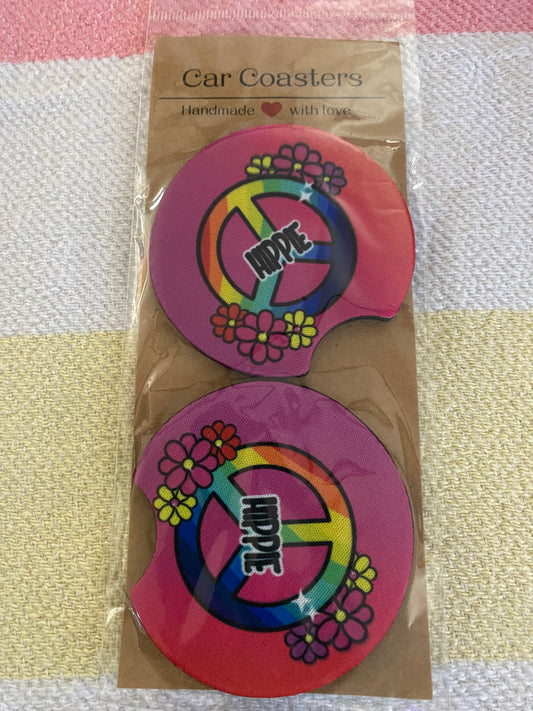 Hippie - Neoprene Car Coasters