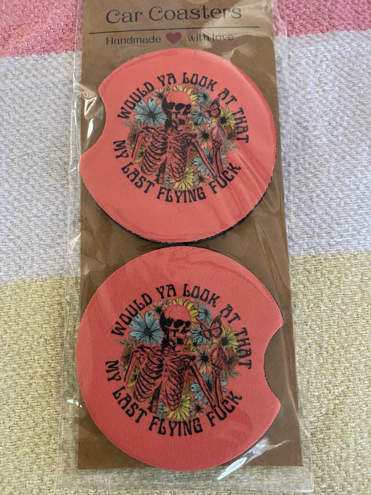 Last Flying Fuck - Neoprene Car Coasters