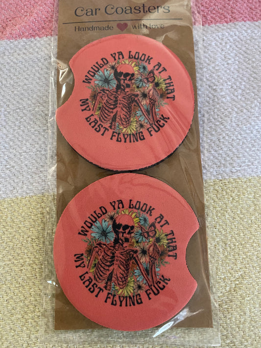 Last Flying Fuck - Neoprene Car Coasters