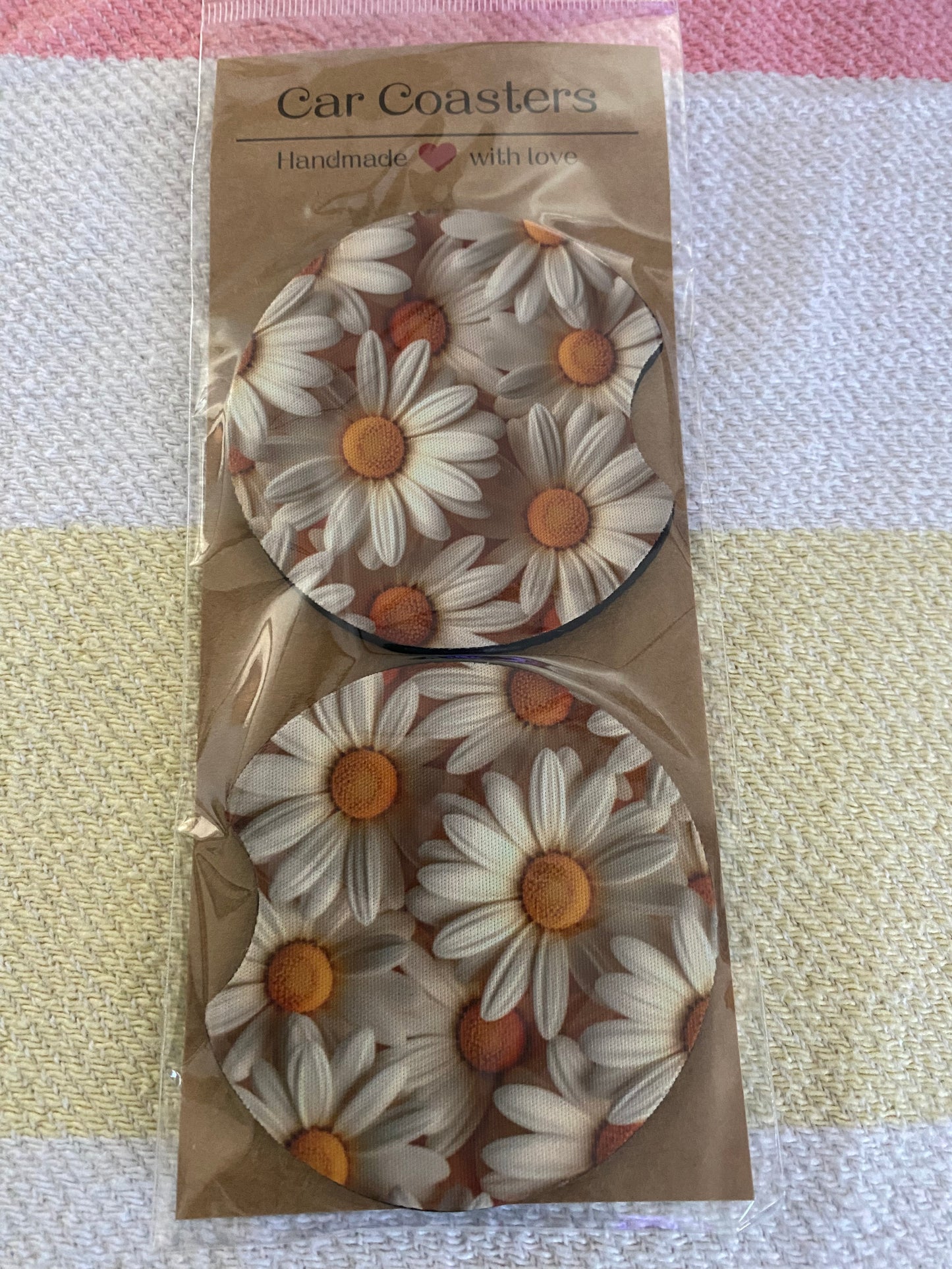 Daisies - Neoprene Car Coasters
