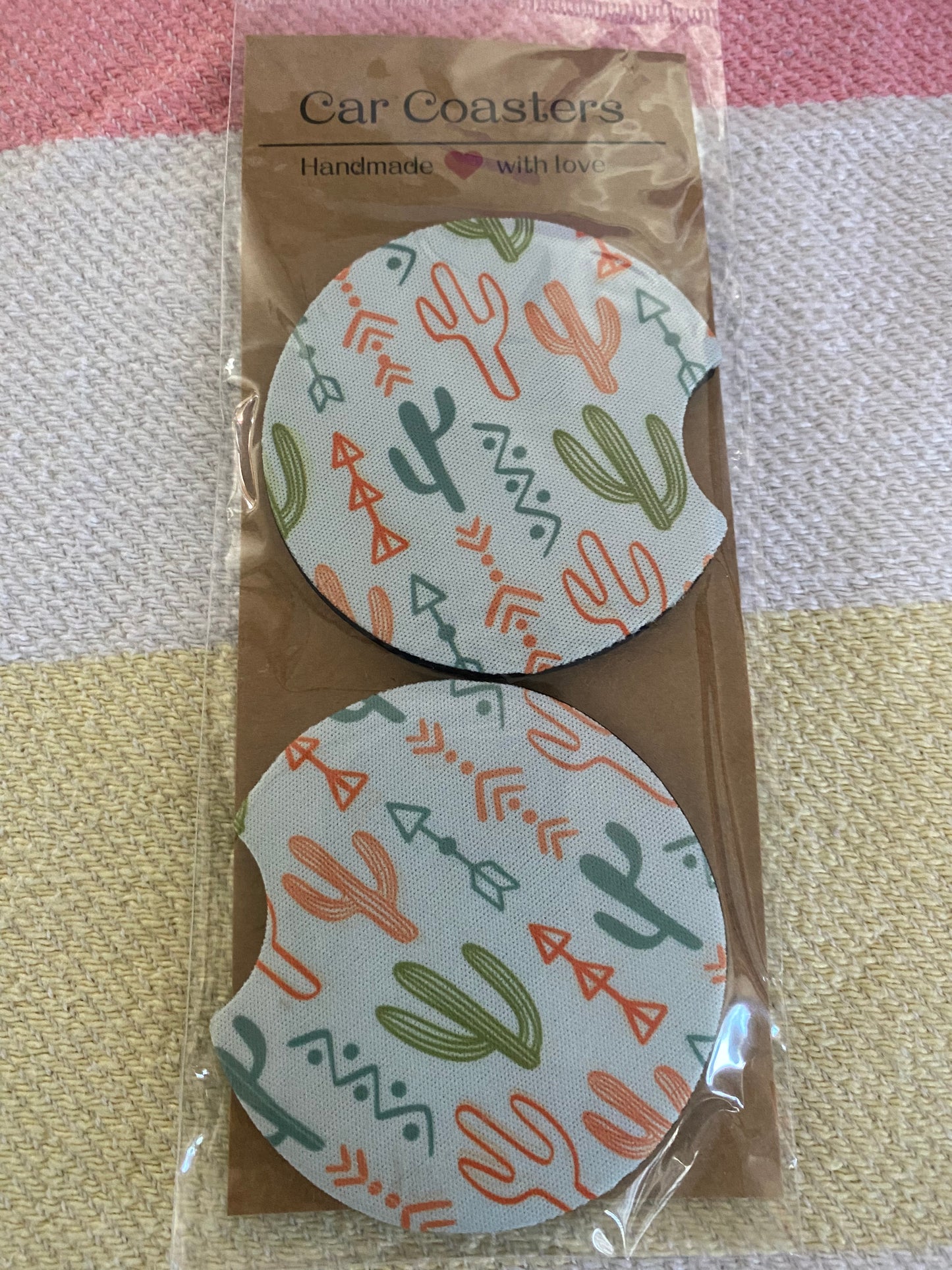 Cactus- Neoprene Car Coasters