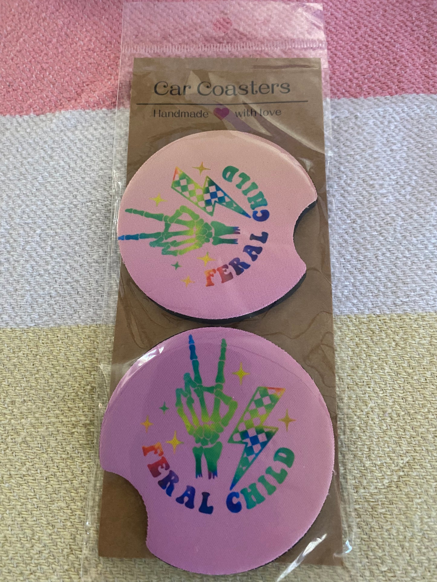 Feral Child - Neoprene Car Coasters