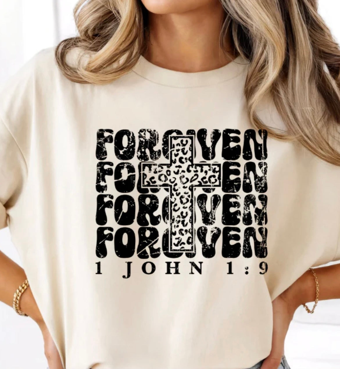 Forgiven- screen print transfer (S8) HOT PEEL
