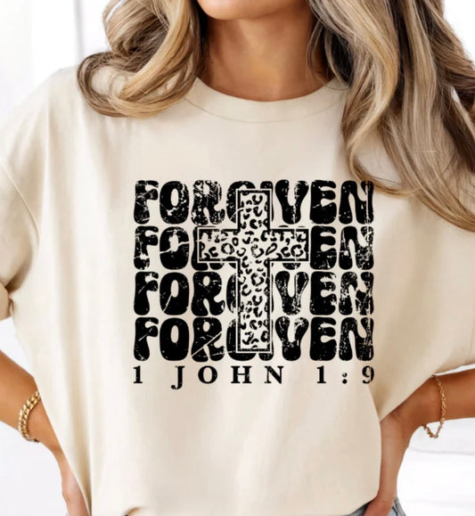 Forgiven- screen print transfer (B2) HOT PEEL