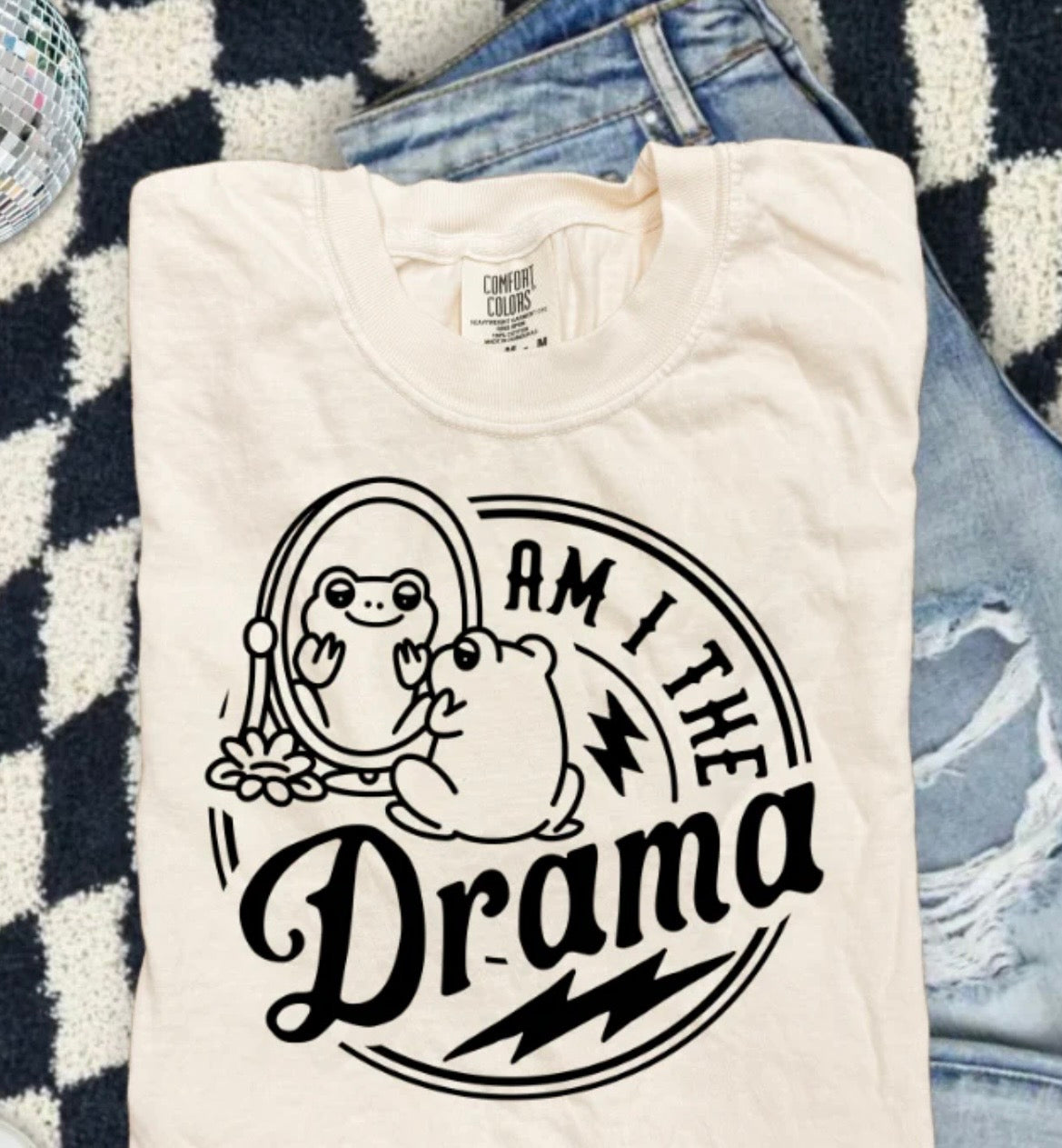 Frog Am I The Drama- screen print transfer (S5) HOT PEEL