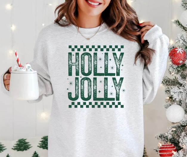 Holly Jolly - screen print transfer (I4) HOT PEEL