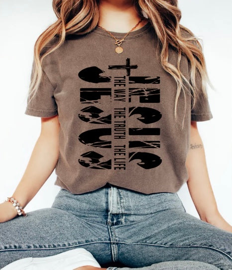 Jesus The Way The Truth The Life- screen print transfer (I10) HOT PEEL