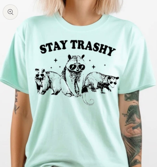 Stay Trashy - screen print transfer (H9) HOT PEEL