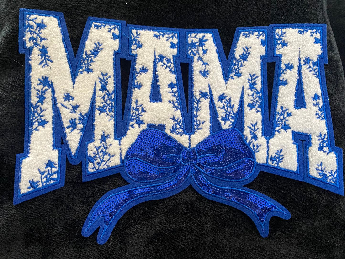 Blue MAMA Chenille Patches