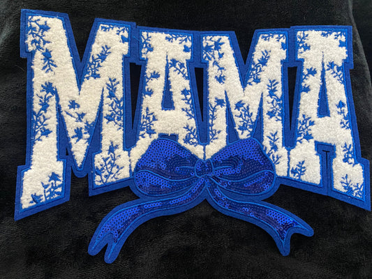 Blue MAMA Chenille Patches