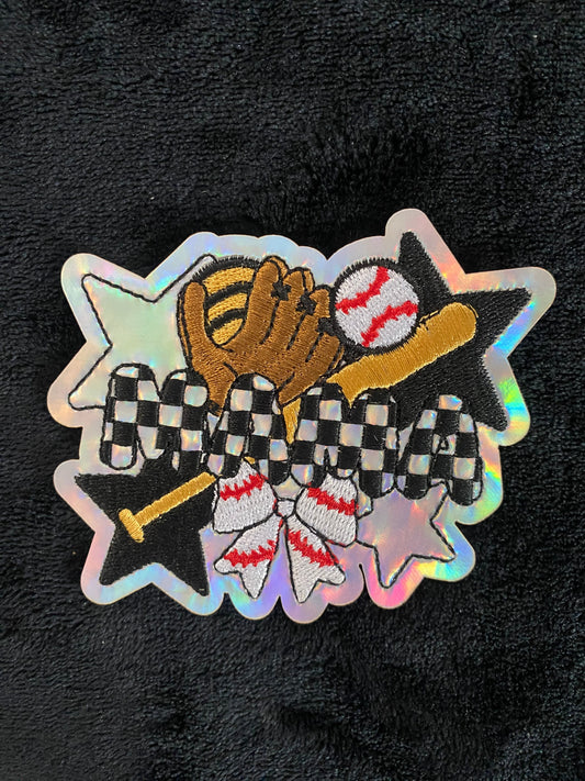 softball/ baseball MAMA collage Hat Patch- Chenille Patches