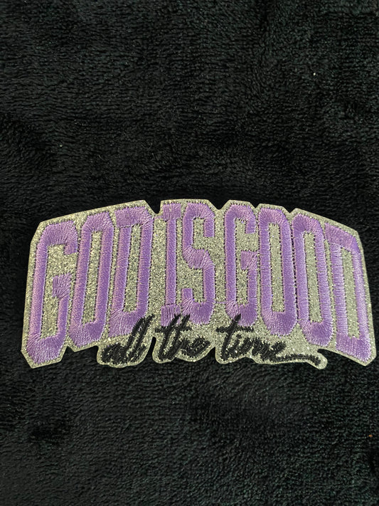 Purple God Is Good All The Time Hat Patch- Chenille Patches