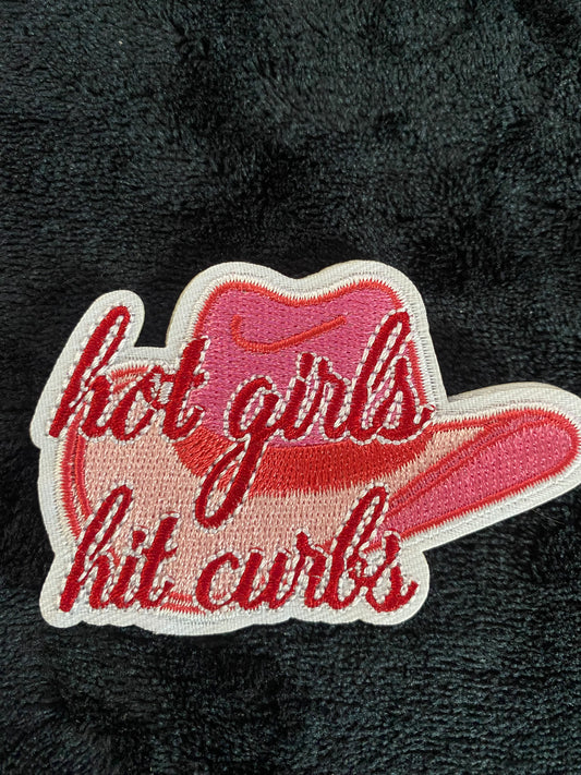 Hot Girls Hit Curbs Hat Patch- Chenille Patches