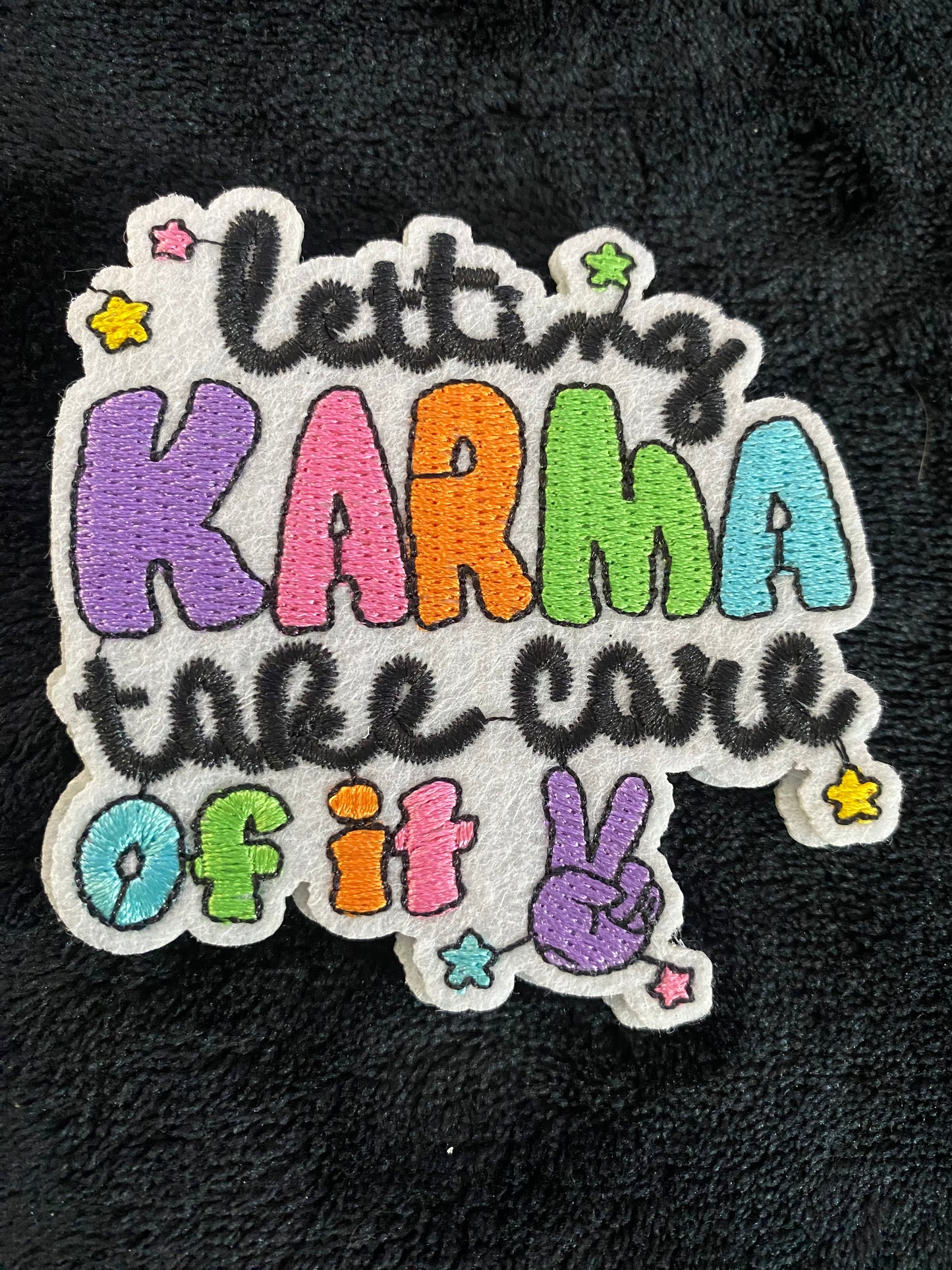 Letting Karma Take Care Of It Hat Patch- Chenille Patches