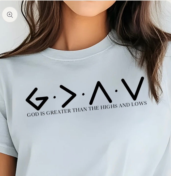 God Is Greater Than The Highs And Lows- screen print transfer (K10) HOT PEEL