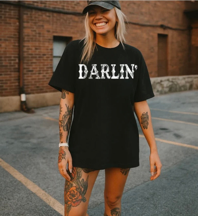 Darlin'- screen print transfer (T1) HOT PEEL