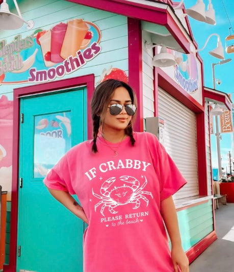 If Crabby Return To Beach - screen print transfer (E4) HOT PEEL