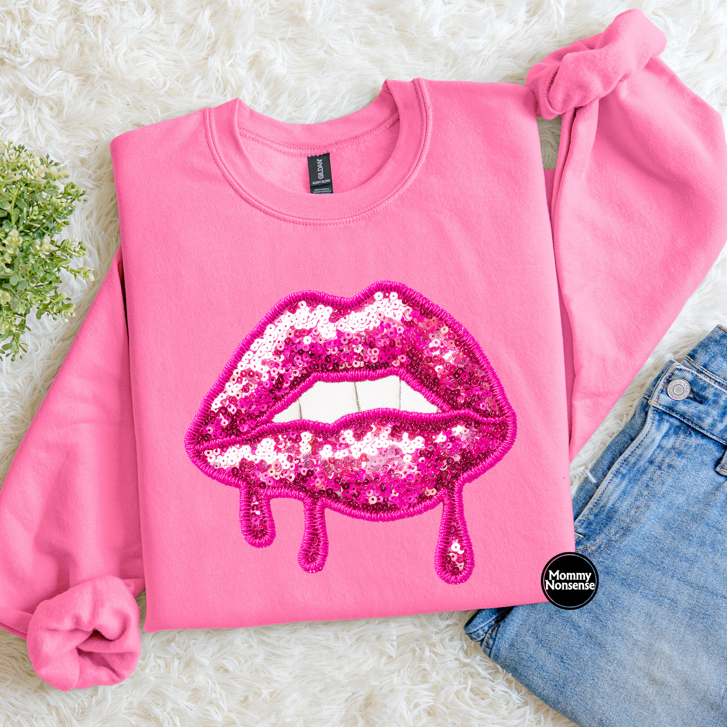 Faux Sequin Lips- DTF TRANSFER (L340) DTF Transfer