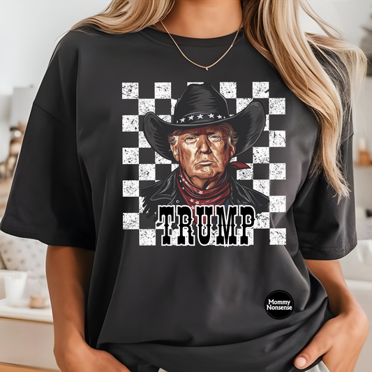 Trump white checkered- DTF TRANSFER (Z43)
