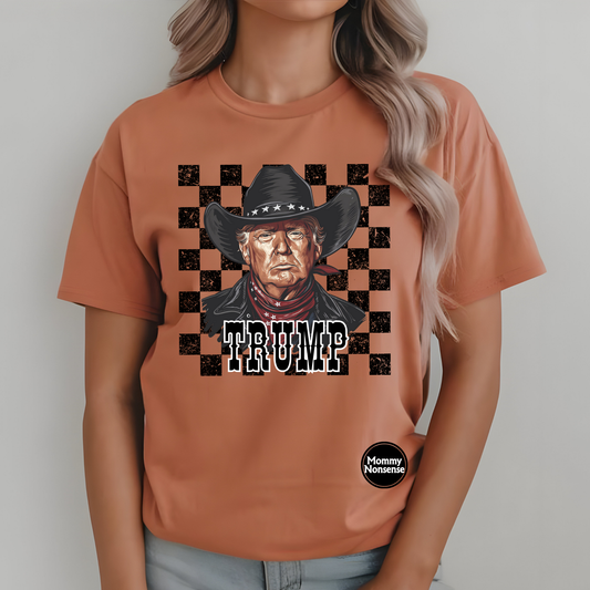 Trump blk checkered- DTF TRANSFER (Z44)