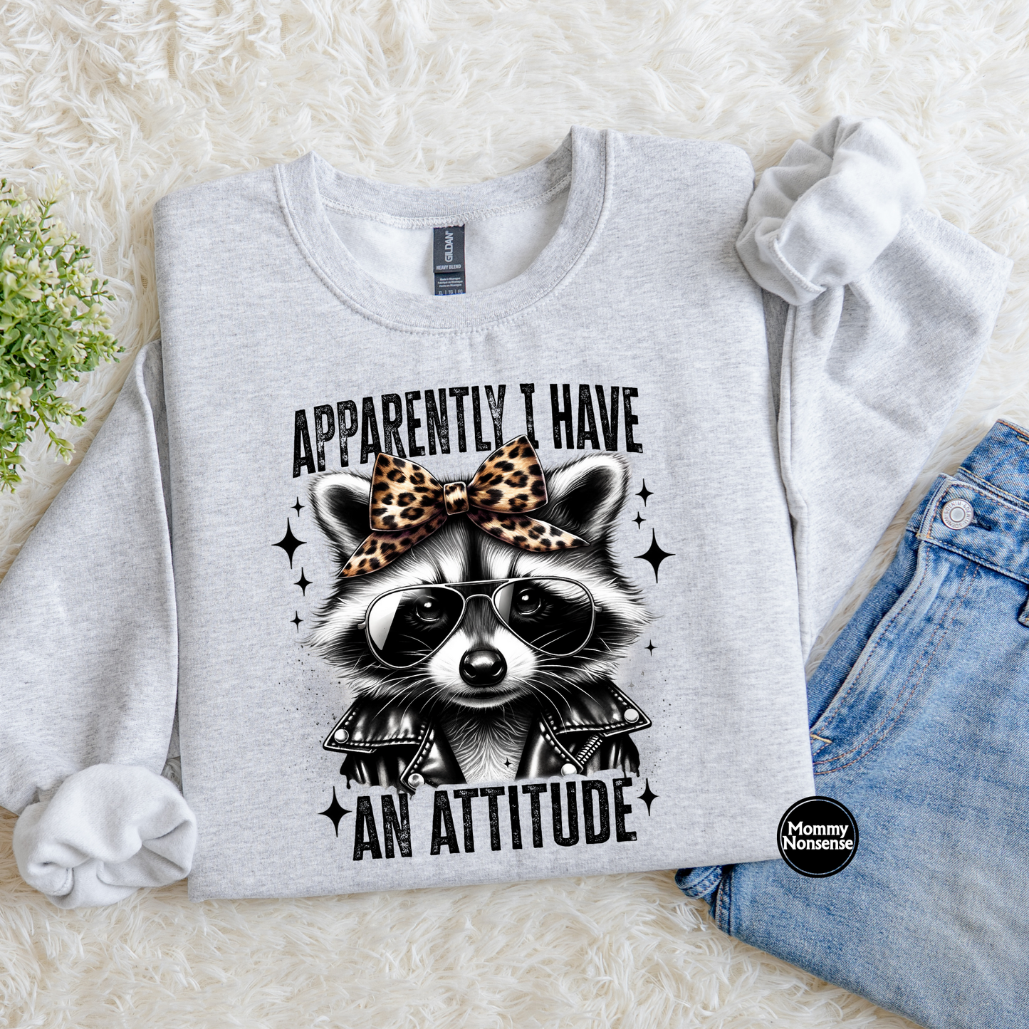 Apparently, I Have An Attitude Raccoon- DTF TRANSFER (L390) DTF Transfer