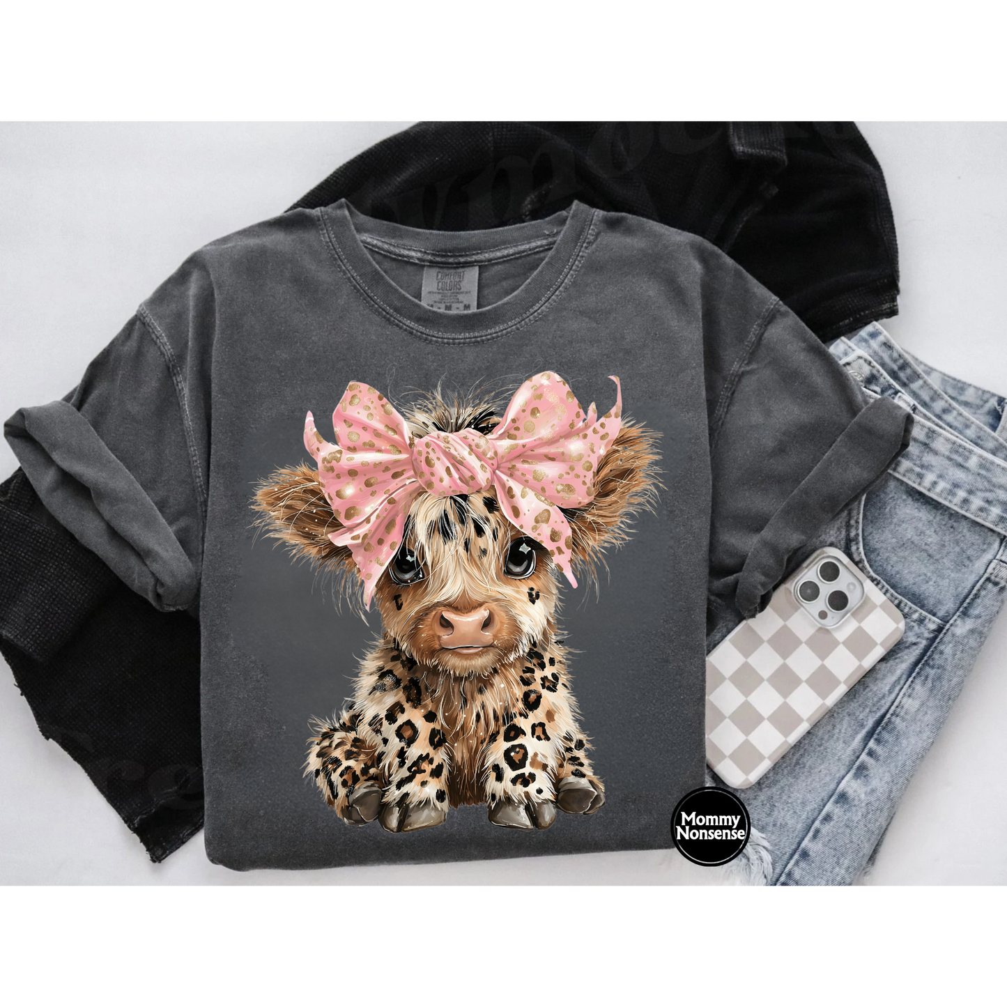 Adorable leopard print highlander- DTF TRANSFER (L715) DTF Transfer