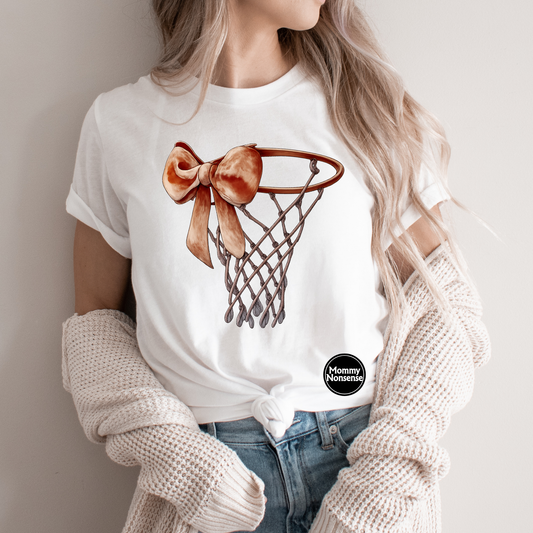 Basketball Hoop with Big Bow- DTF TRANSFER (L215) DTF Transfer