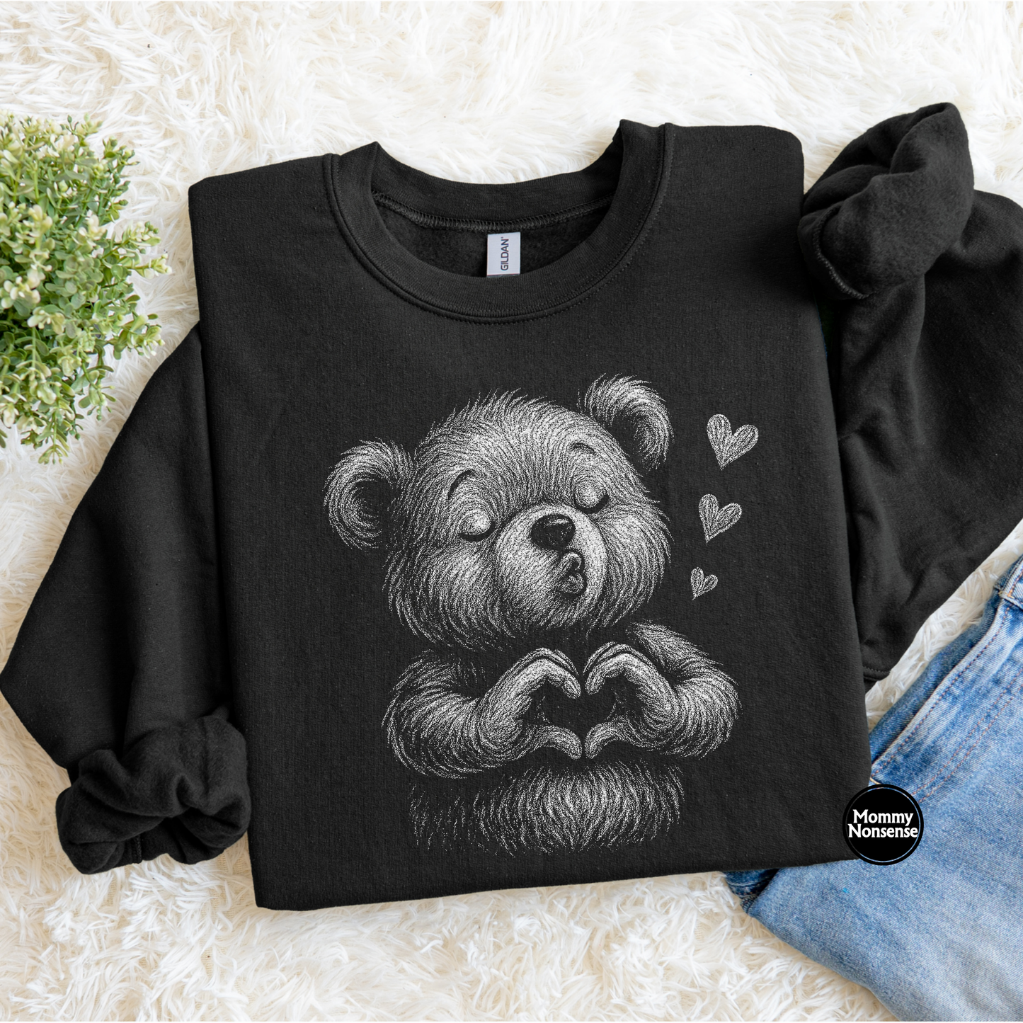 Half Tone Bear V-day- DTF TRANSFER (L314) DTF Transfer