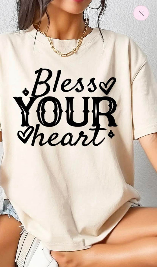 Bless Your Heart - screen print transfer (B5) HOT PEEL