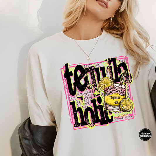 Tequilaholic blk- DTF TRANSFER (W4)