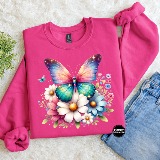 Butterfly and Flowers- DTF TRANSFER (K94) DTF Transfer