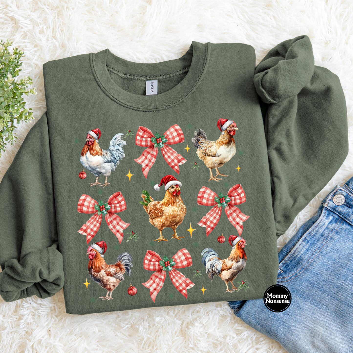 Chickens and Bows- DTF TRANSFER (L36) DTF Transfer