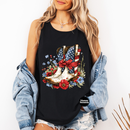 Cowgirl Merica Boots- DTF TRANSFER (L716) DTF Transfer