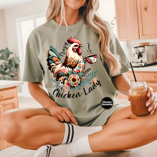 Crazy Chicken Lady- DTF TRANSFER (Z33)