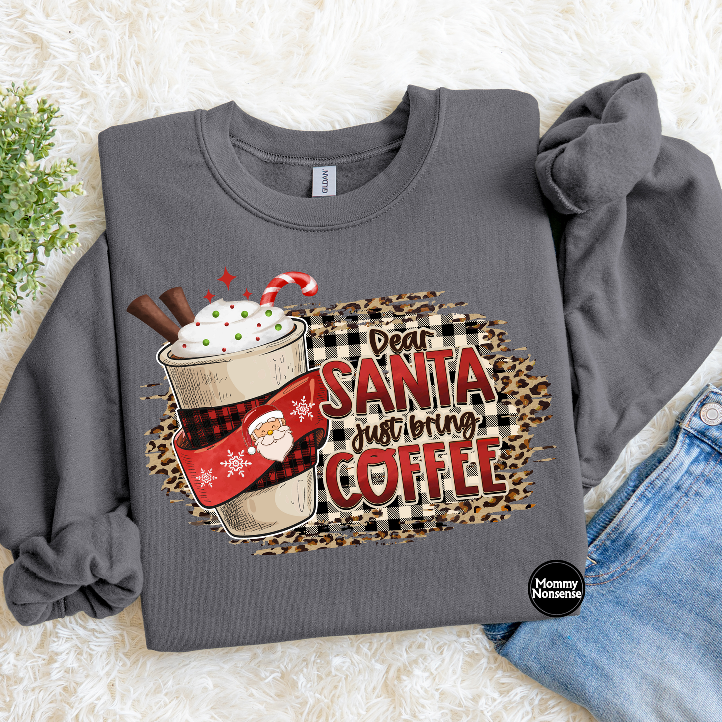 Dear Santa Just Bring Coffee- DTF TRANSFER (L158) DTF Transfer