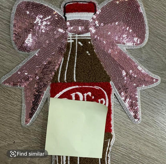 Dr Pepper- Chenille Iron on Patch (D1)