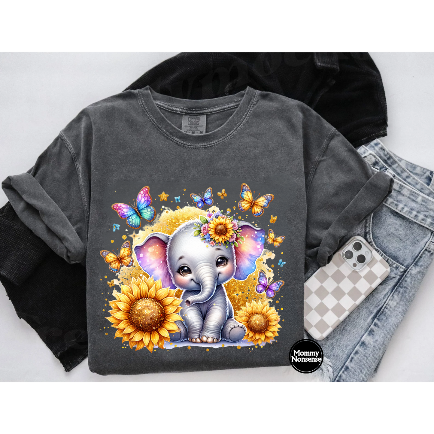 Elephant and Sunflowers- DTF TRANSFER (L699) DTF Transfer