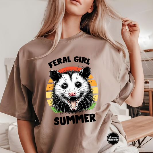 Feral Girl Summer possum- DTF TRANSFER (X1)