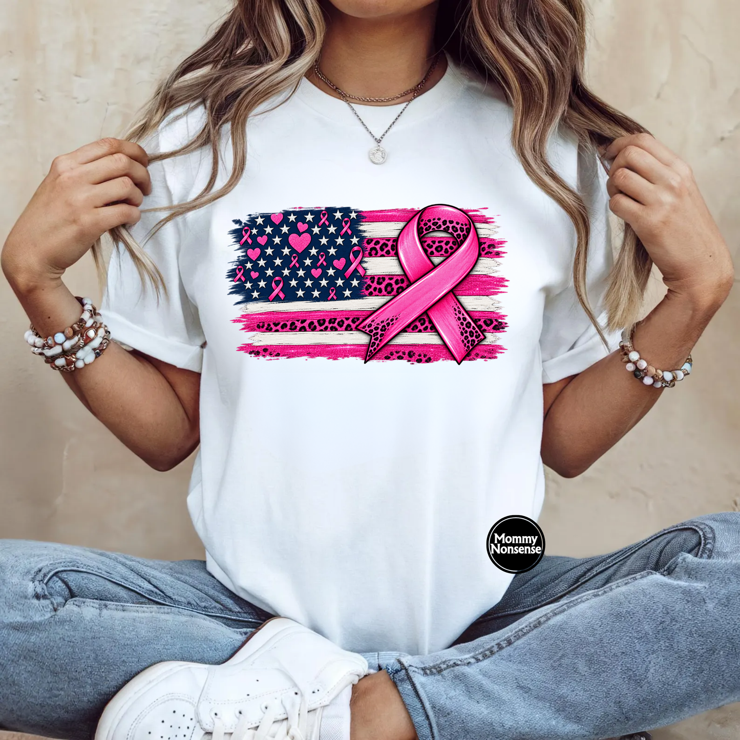 Flag Breast Cancer- DTF TRANSFER (L933) DTF Transfer