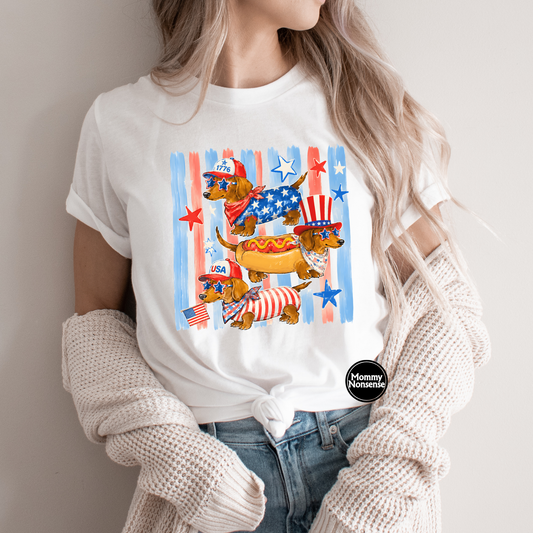 Patriotic Weiner Dogs- DTF TRANSFER (L701) DTF Transfer